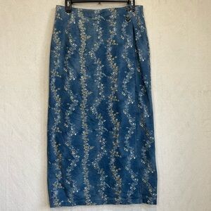 Sonoma Long Floral Cottagecore Wrap Skirt Sz 12 Linen  Country Modest Grannycore